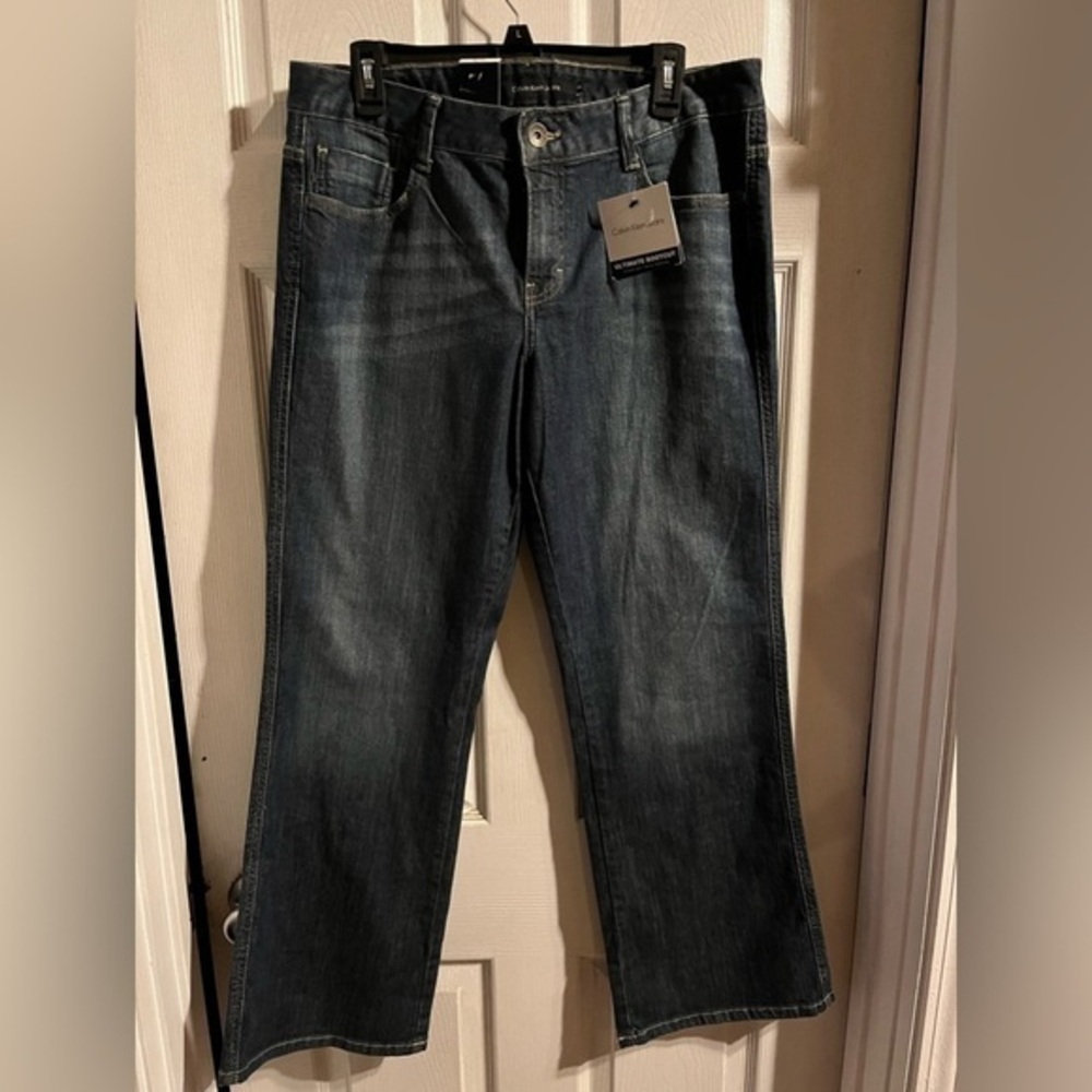 Calvin Klein Ultimate Boot Cut‎ Jeans Women’s Size 14 Dark Blue Wash New w/ Tags